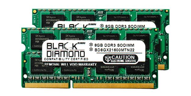 Picture of 16GB Kit(2X8GB) DDR3 1600 (PC3-12800) SODIMM Memory 204-pin (2Rx8)
