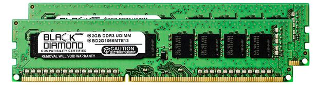 Picture of 4GB Kit (2x2GB) DDR3 1066 (PC3-8500) ECC Memory 240-pin (2Rx8)