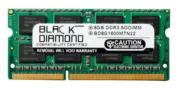 Picture of 8GB (2Rx8) DDR3 1600 (PC3-12800) SODIMM Memory 204-pin
