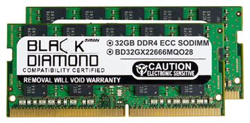 Picture of 64GB Kit (2x32GB) DDR4 2666 ECC SODIMM Memory 260-pin (2Rx8)