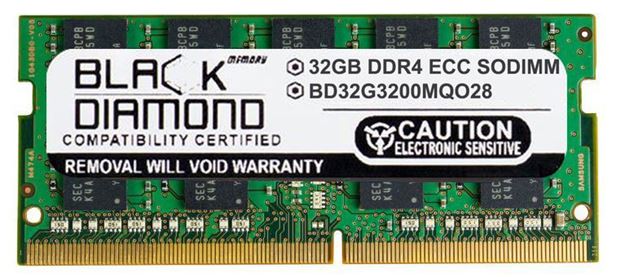 Picture of 32GB DDR4 3200 ECC SODIMM Memory 260-pin (2Rx8)